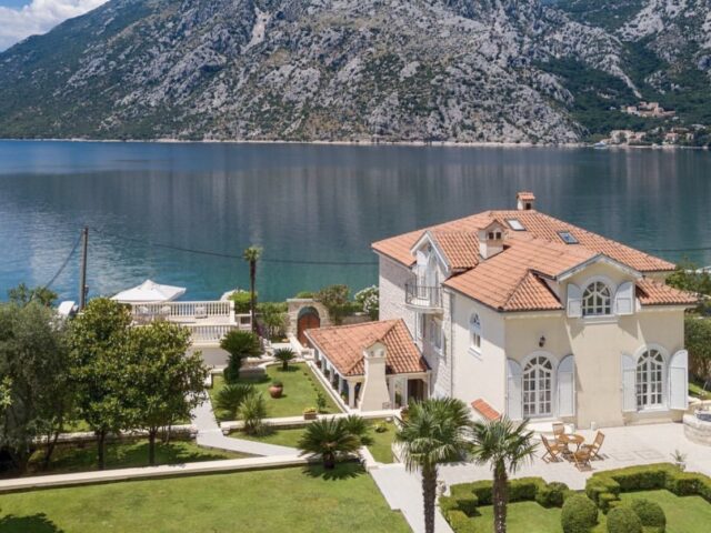 Unique stone villa on the first line of the sea in Kotor