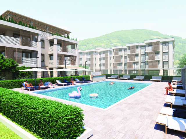 Apartments in a new residential gated complex with a swimming pool in Herceg Novi