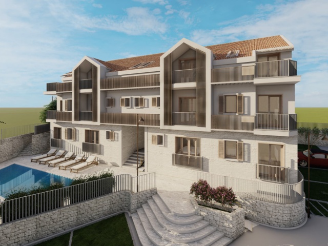 Apartments in a new residential complex with a swimming pool in Kotor