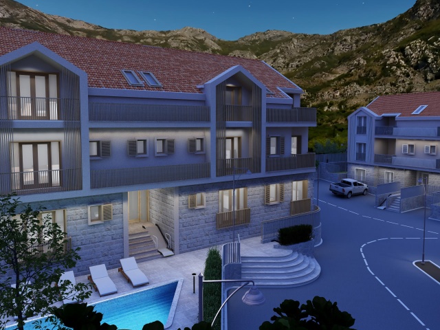 Apartments in a new residential complex with a swimming pool in Kotor