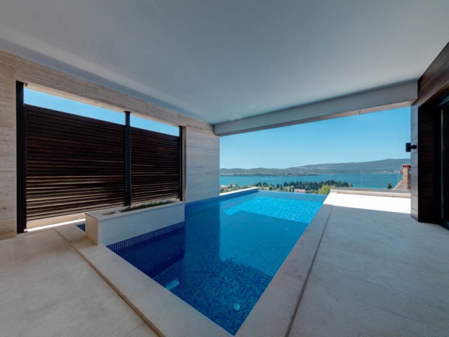 Chic modern villa with a private pool in Tivat