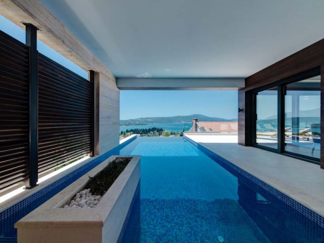 Chic modern villa with a private pool in Tivat