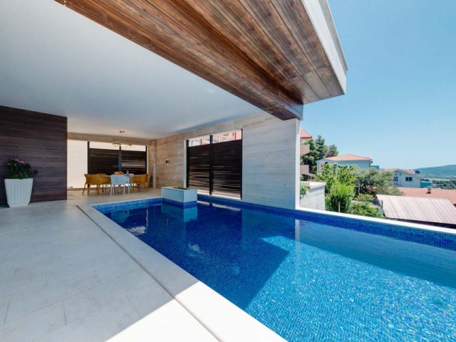 Chic modern villa with a private pool in Tivat