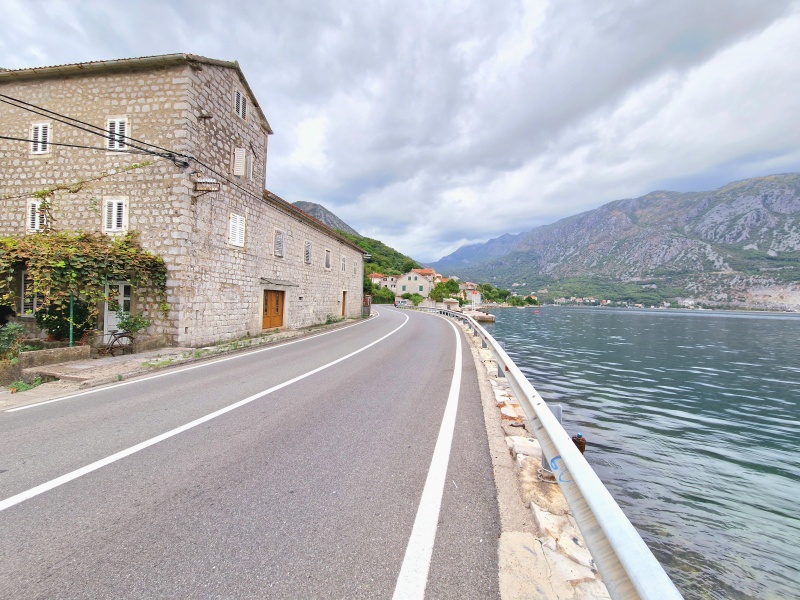 Stone house on the first line of the sea in Bay of Kotor