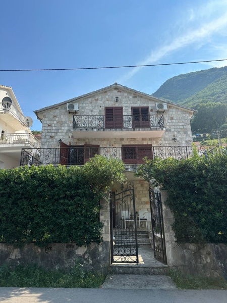 House on the first line of the sea in the Bay of Kotor