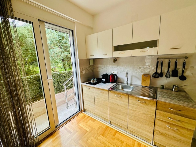 Two-bedroom apartment with patio in Budva