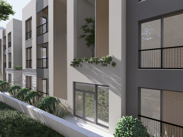 Apartments for sale in a new residential complex with a swimming pool