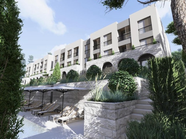 Apartments for sale in a new residential complex with a swimming pool