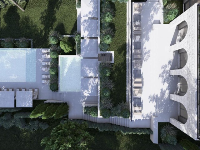 Apartments for sale in a new residential complex with a swimming pool