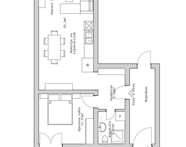 Prodaje se komforan jednosoban stan u naselju Rozino, Budva.