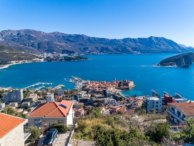Urbanised Hillside Plot with Spectacular Sea and Old Town Views, Budva