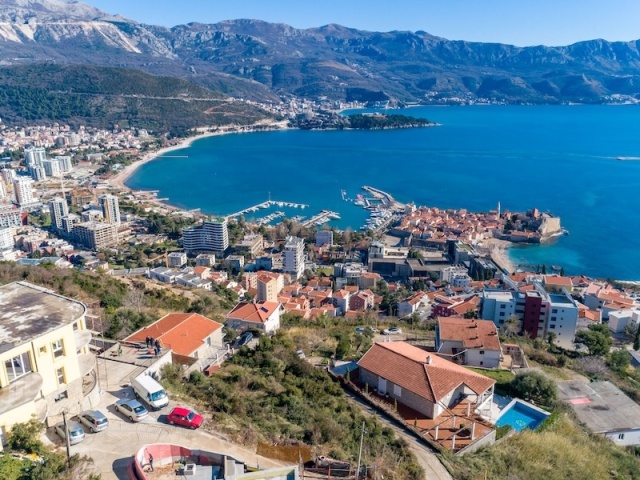 Urbanised Hillside Plot with Spectacular Sea and Old Town Views, Budva
