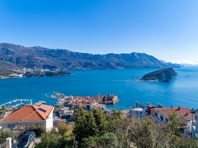 Urbanised Hillside Plot with Spectacular Sea and Old Town Views, Budva